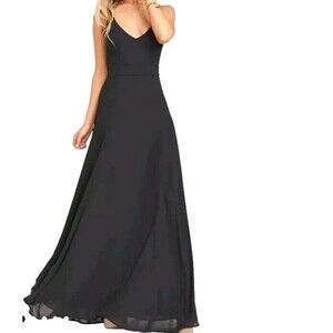 Show Me Your Mumu Jenn Maxi Dress  Black Chiffon Women's Size XL NWT Formal Gown